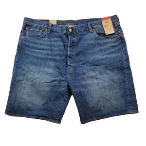 Levi's 501 Denim Shorts Mens 38 Valley Life Blue Hemmed Original Fit